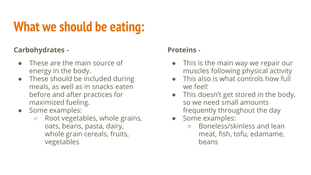 what we should be eating