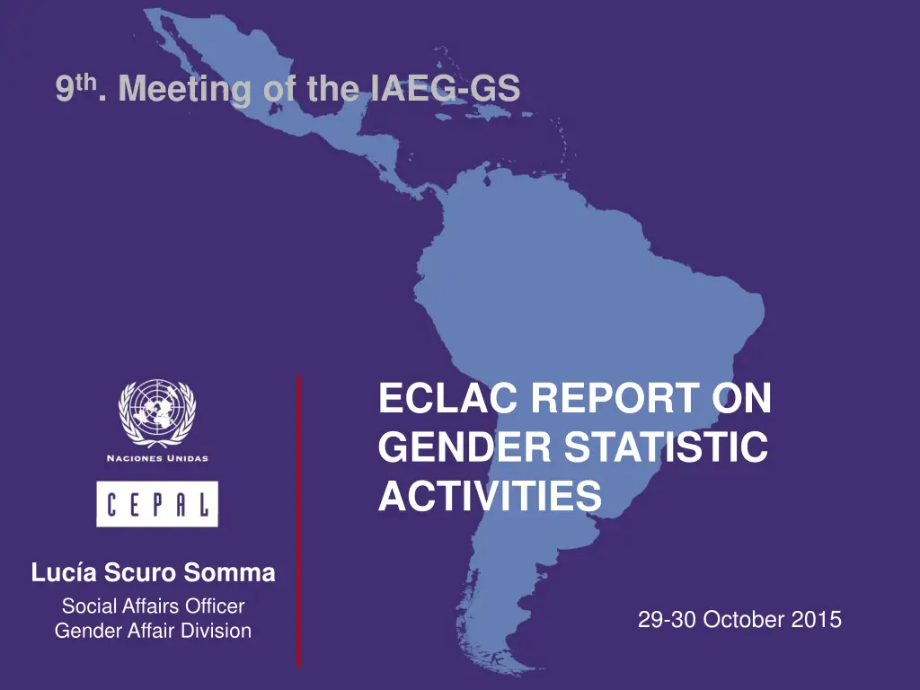 9 th meeting of the iaeg gs