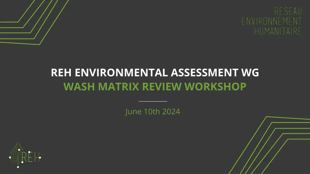 reh environmental assessment wg wash matrix