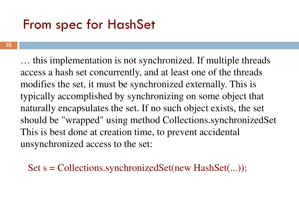 from spec for hashset