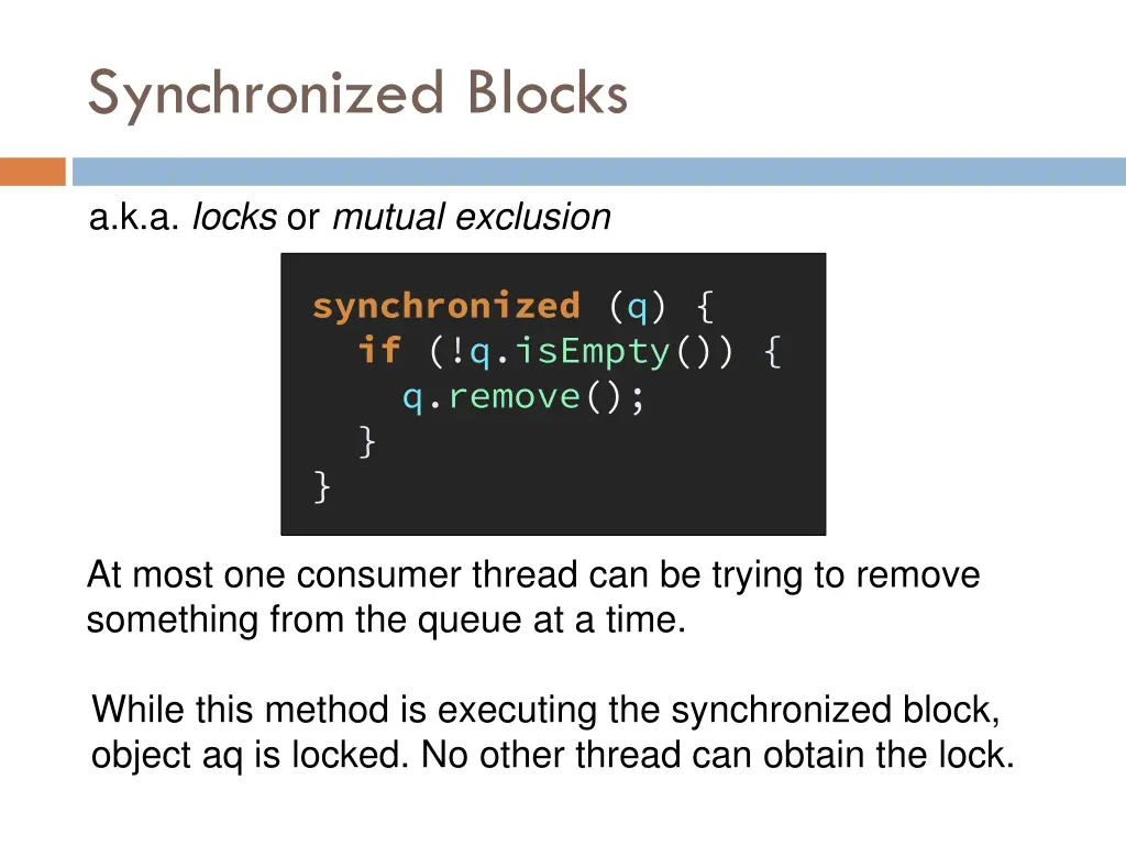 synchronized blocks