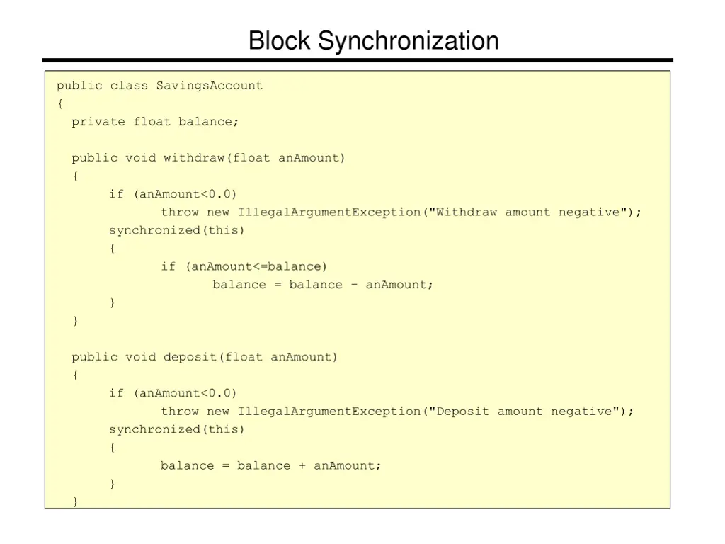 block synchronization
