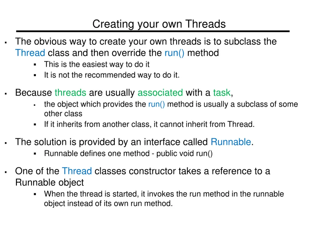 creating your own threads