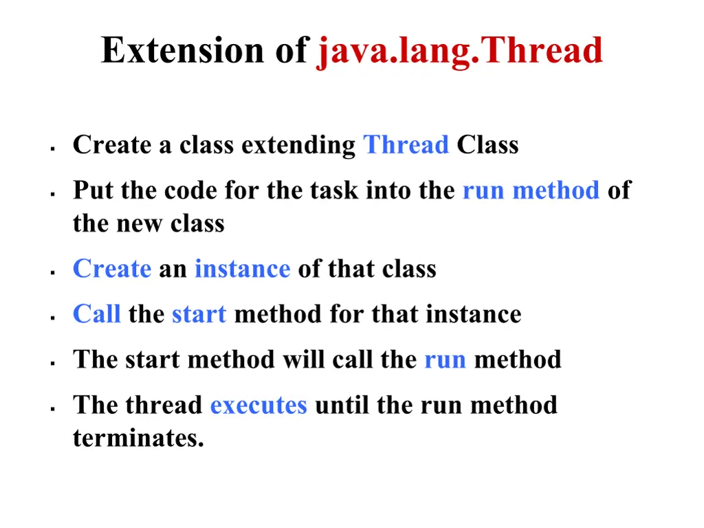 extension of java lang thread