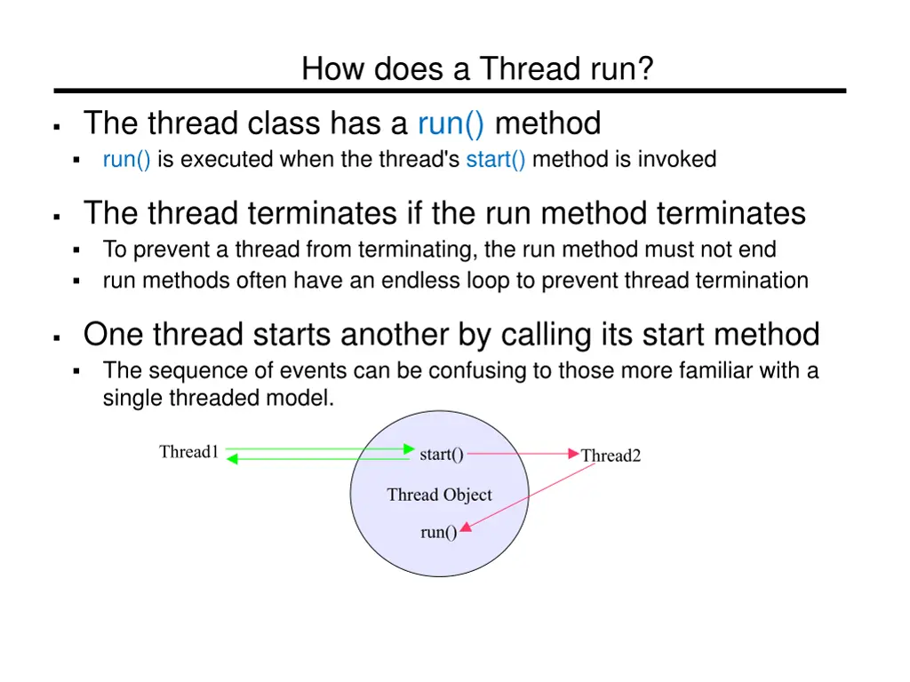 how does a thread run