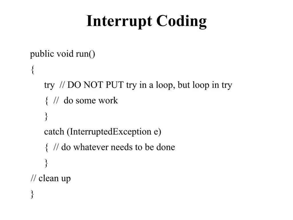 interrupt coding