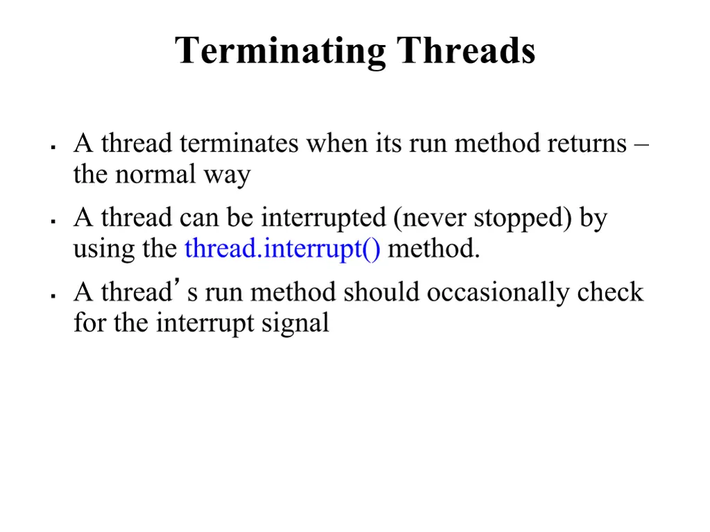 terminating threads