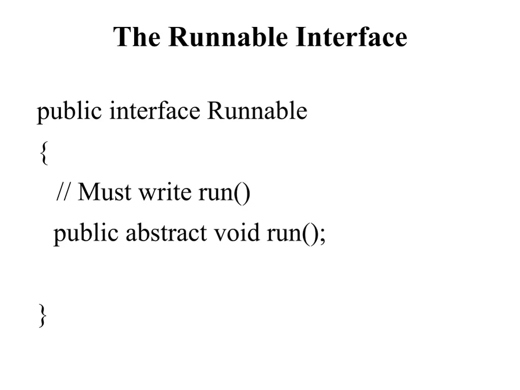 the runnable interface