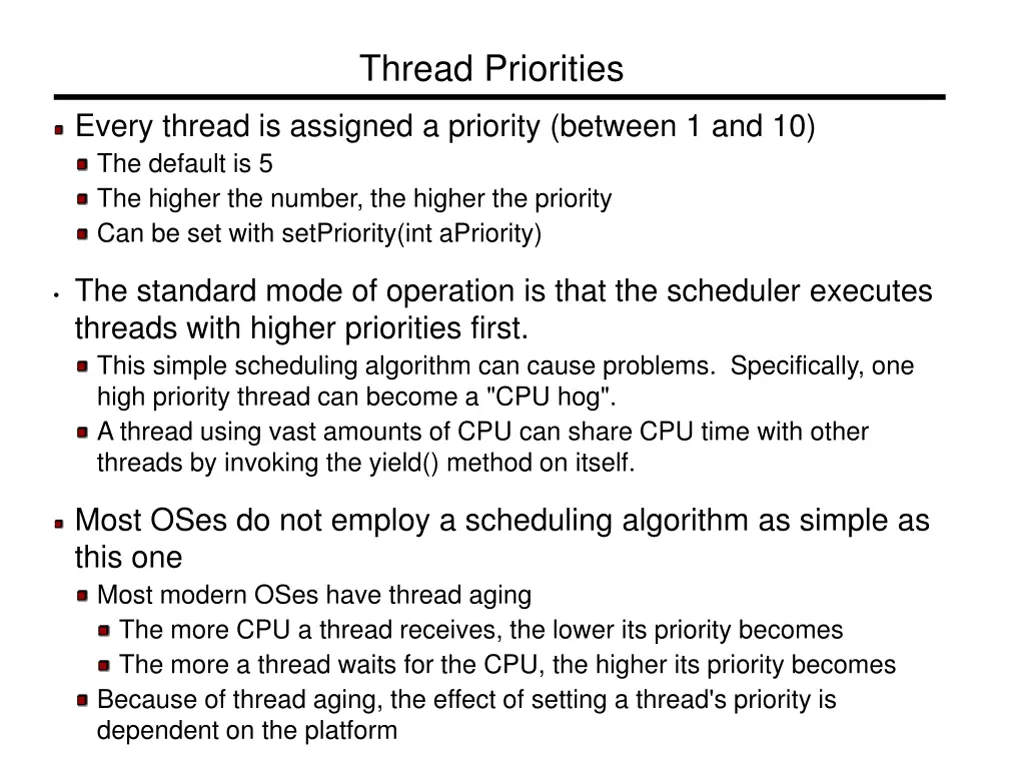 thread priorities
