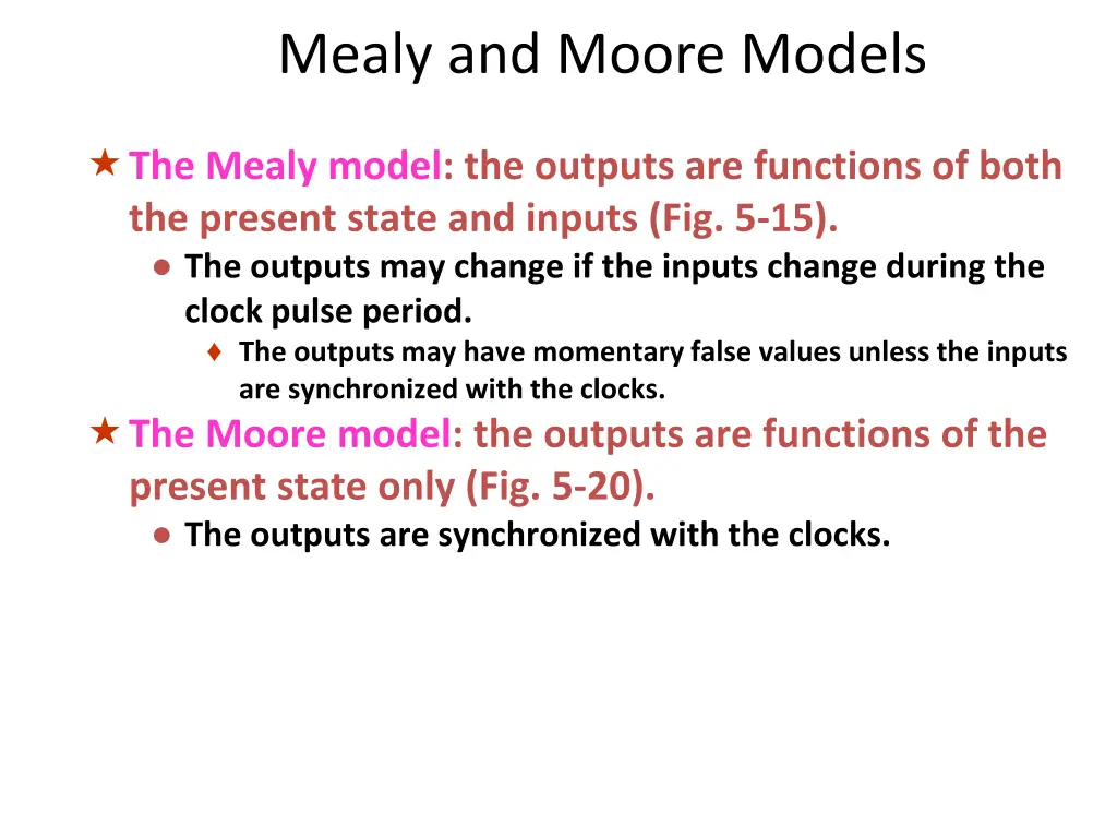 mealy and moore models