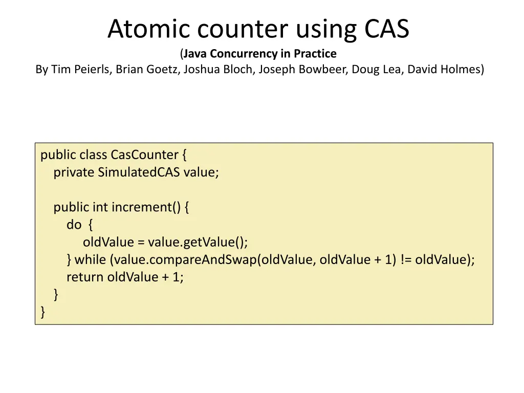 atomic counter using cas java concurrency