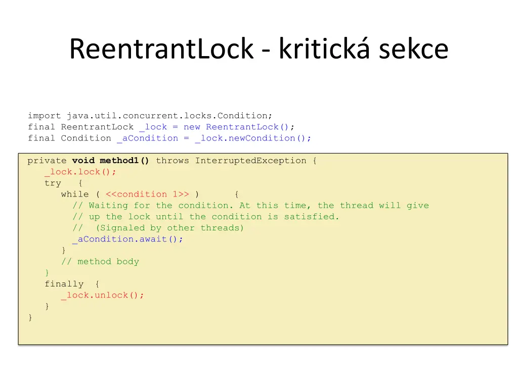 reentrantlock kritick sekce