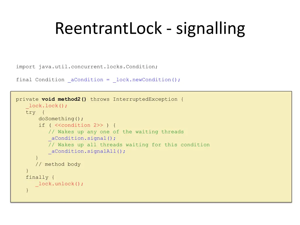reentrantlock signalling