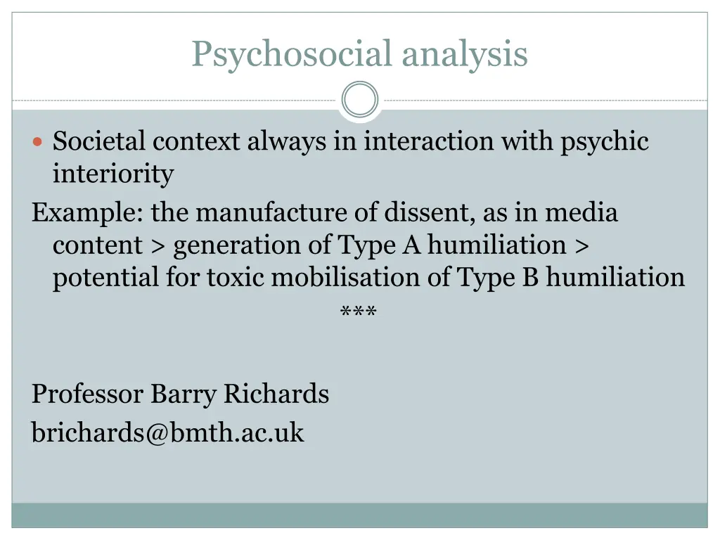 psychosocial analysis