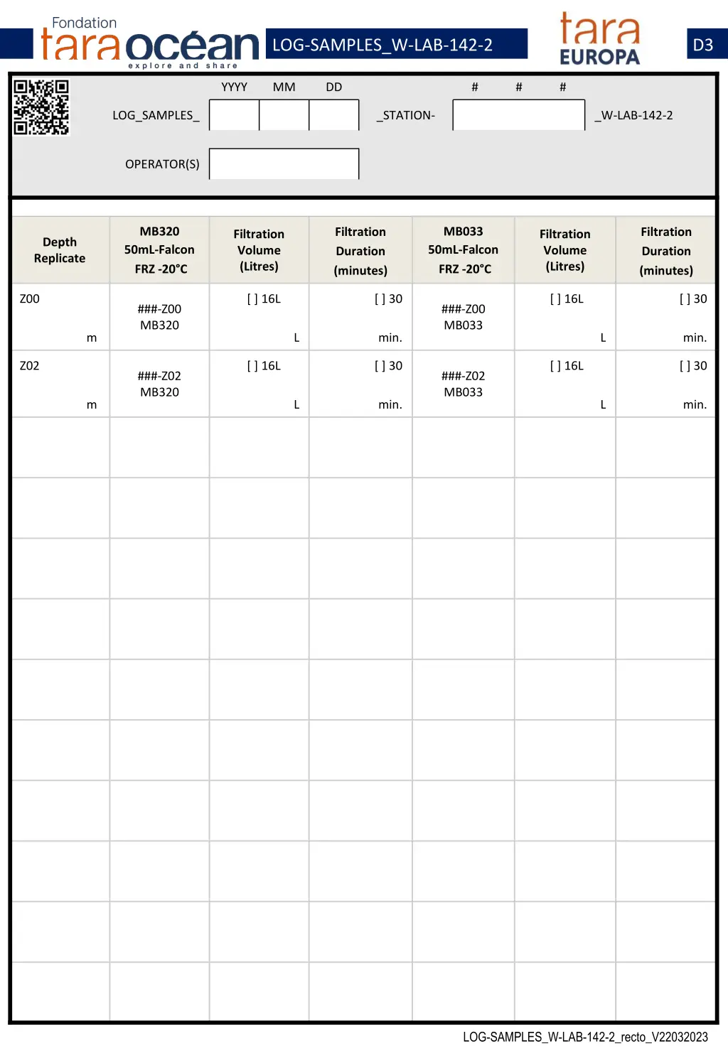 log samples w lab 142 2