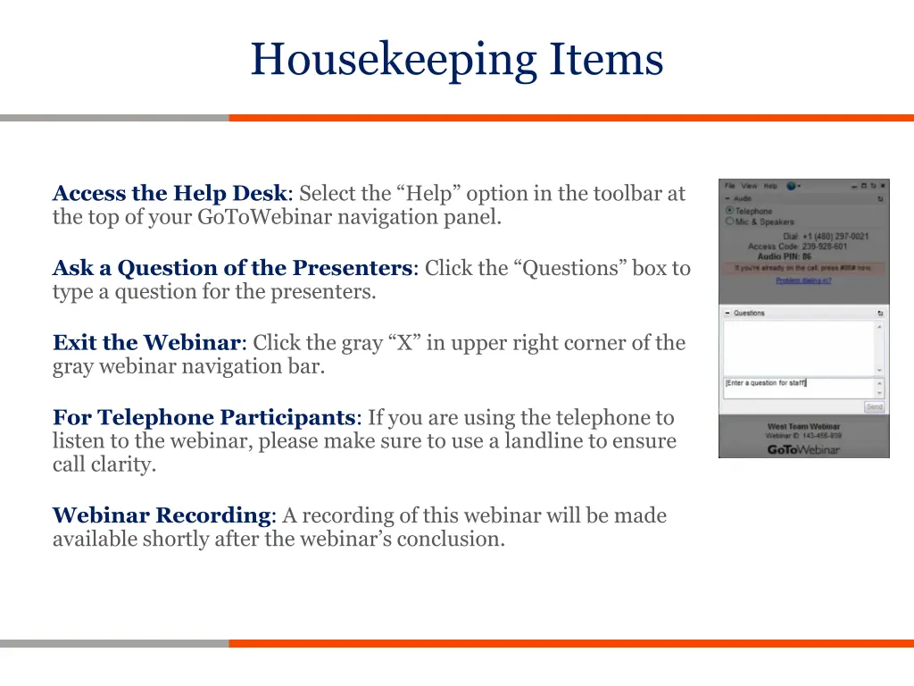 housekeeping items
