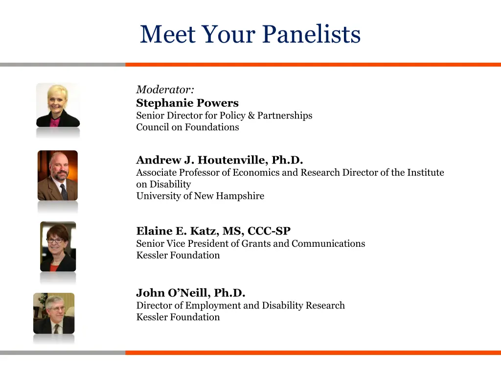 meet your panelists