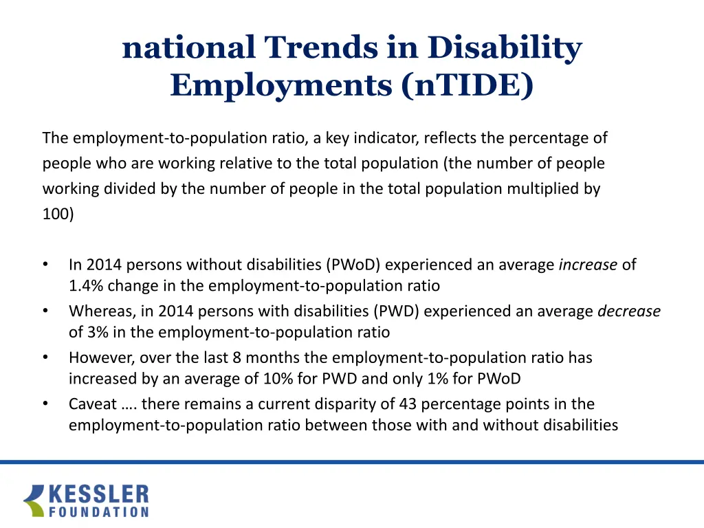 national trends in disability employments ntide