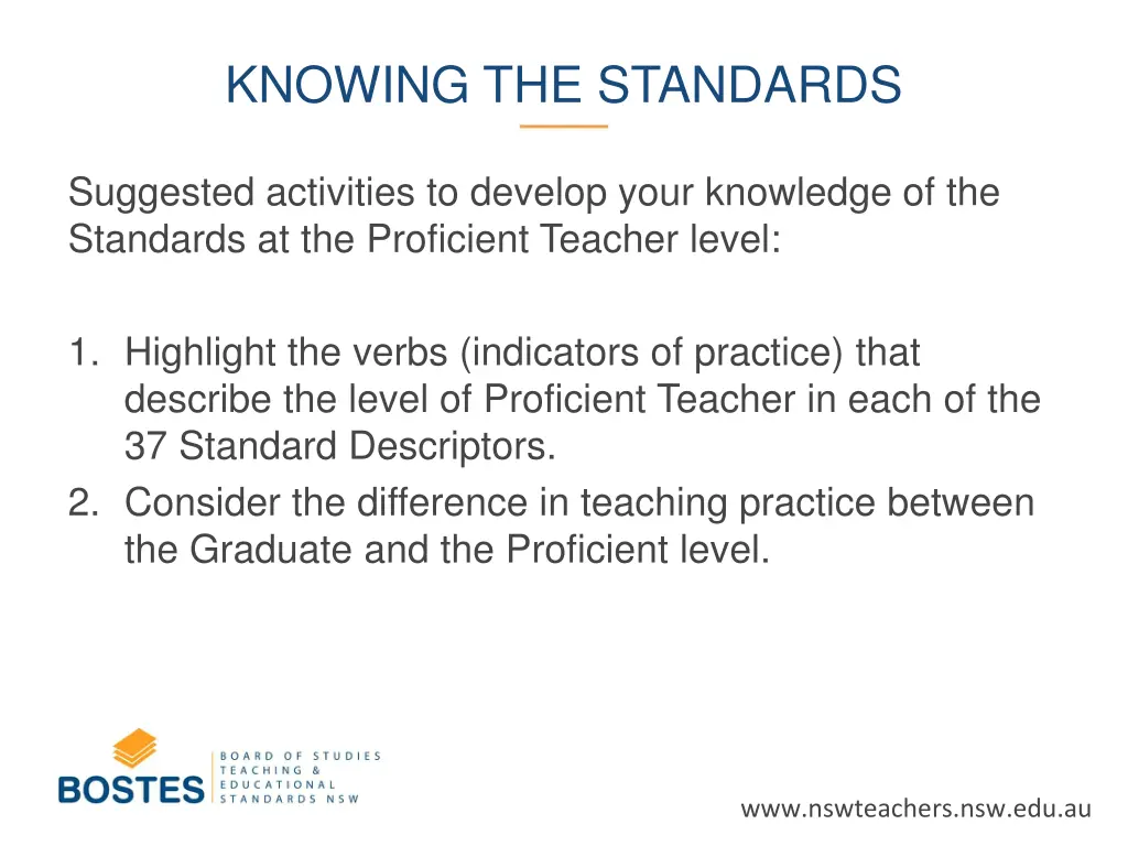 knowing the standards 1