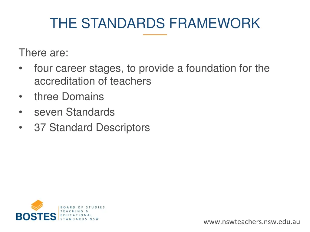 the standards framework