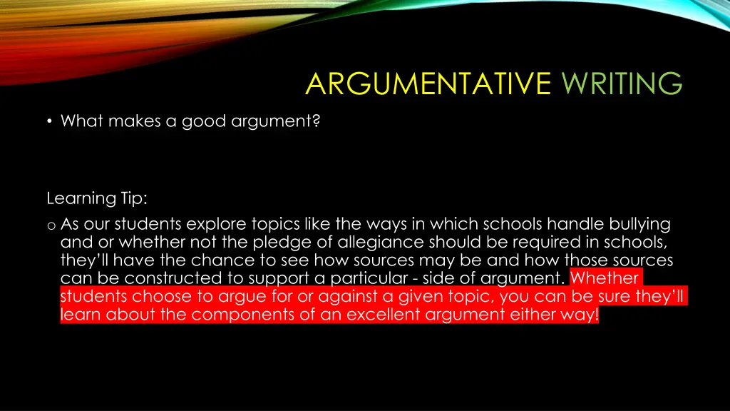 argumentative writing