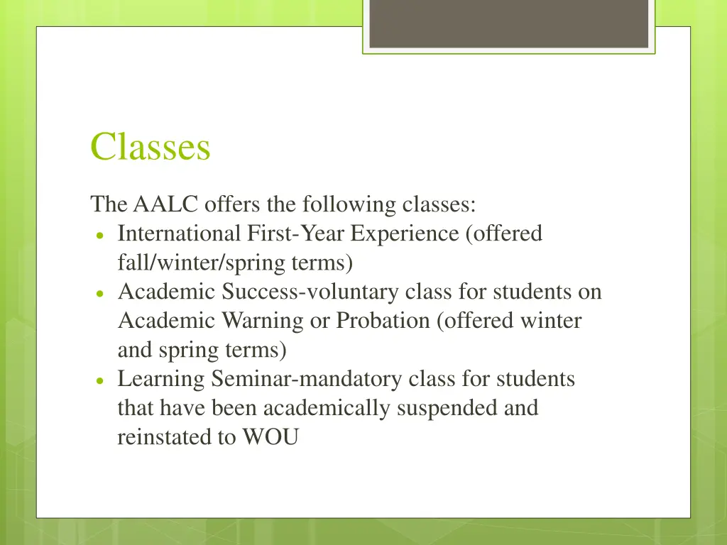 classes