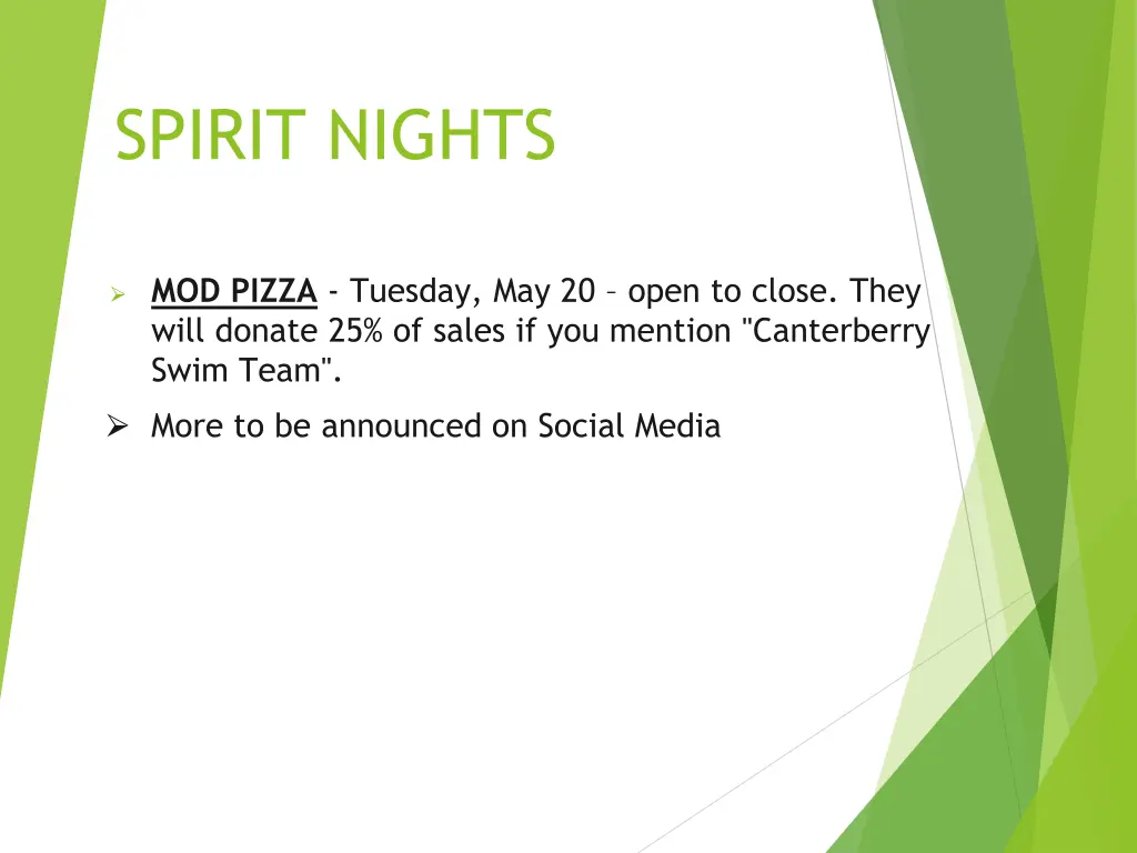 spirit nights