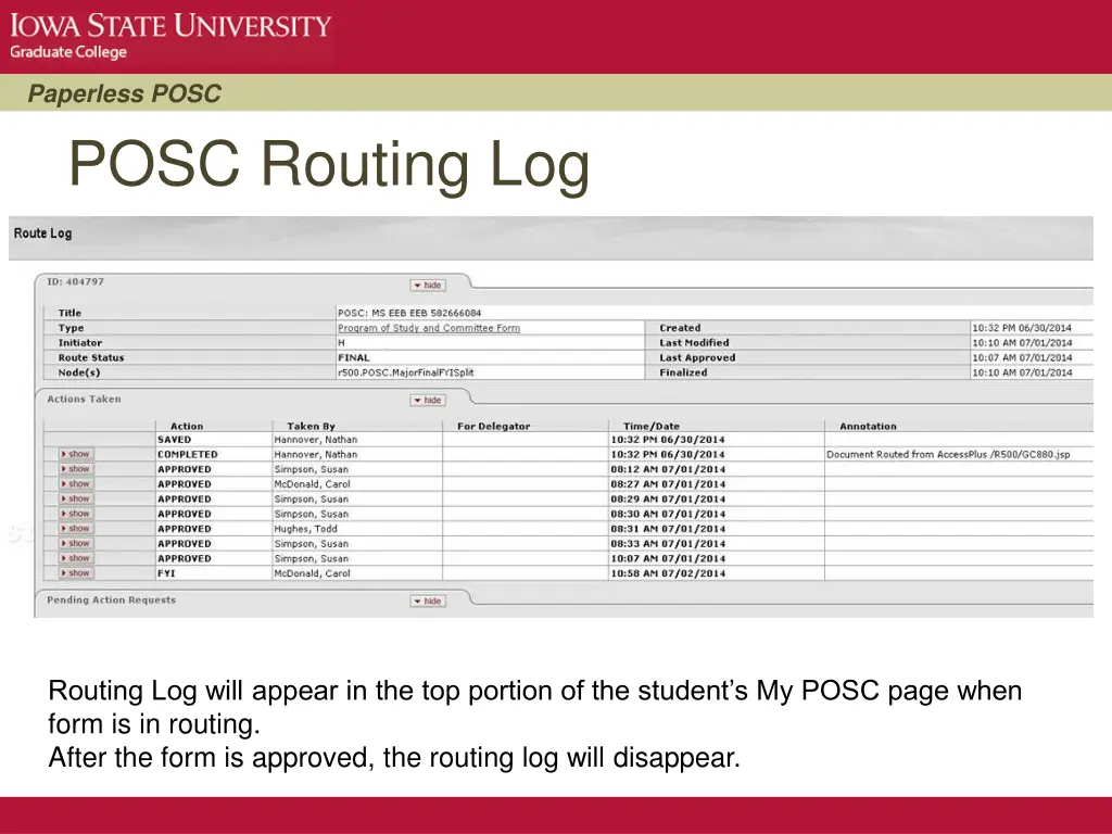 paperless posc posc routing log