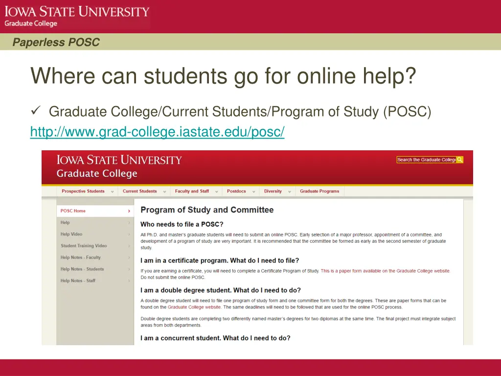 paperless posc where can students go for online