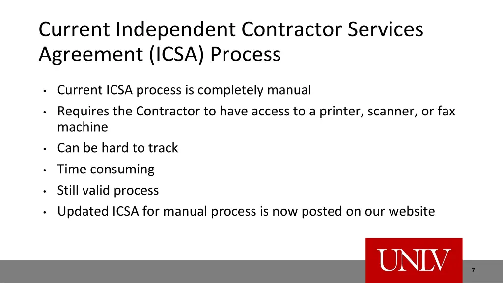 current independent contractor services agreement
