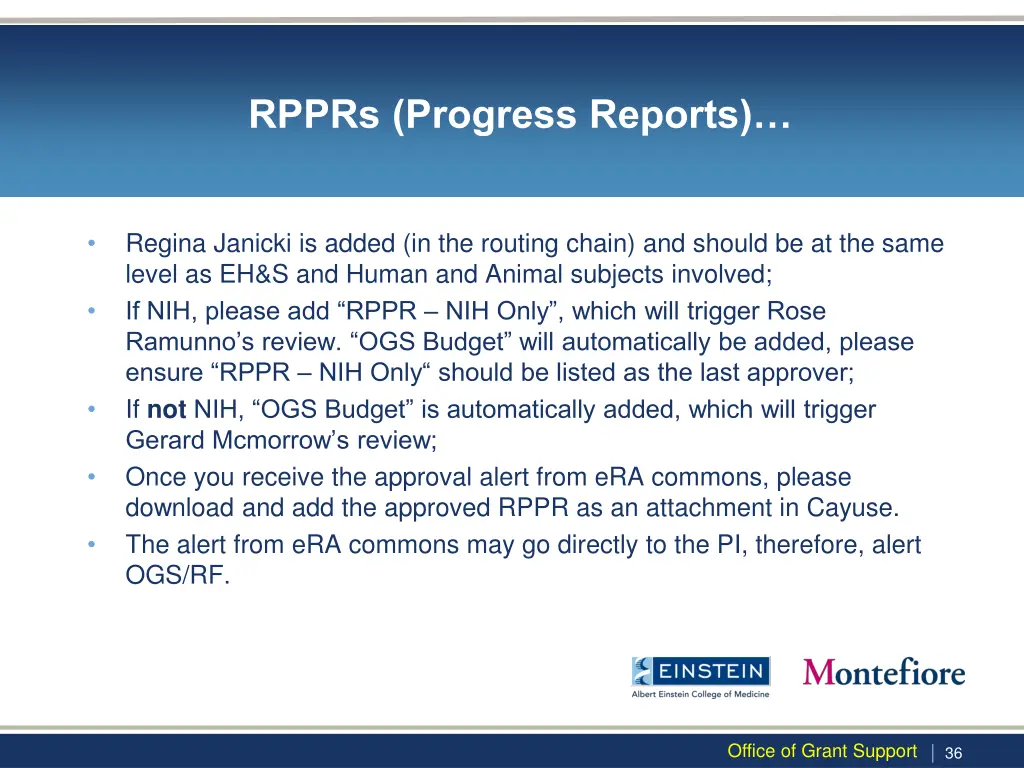 rpprs progress reports