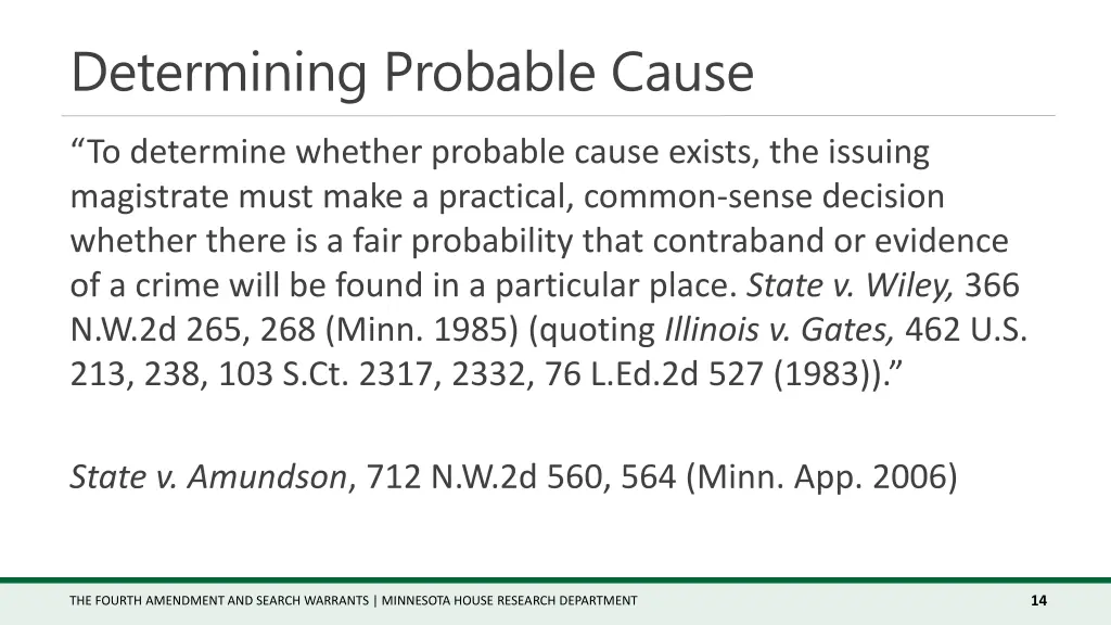 determining probable cause