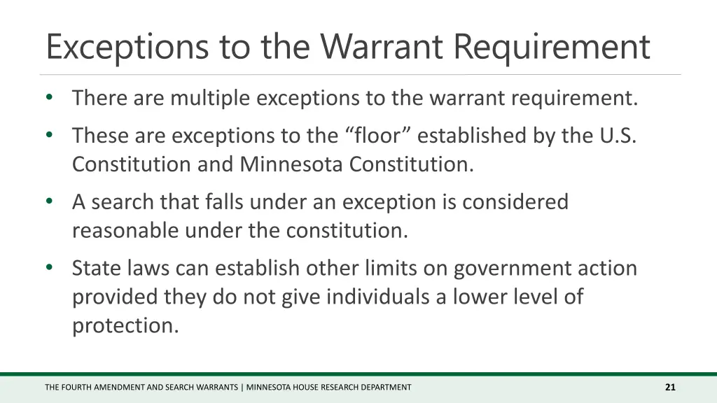 exceptions to the warrant requirement