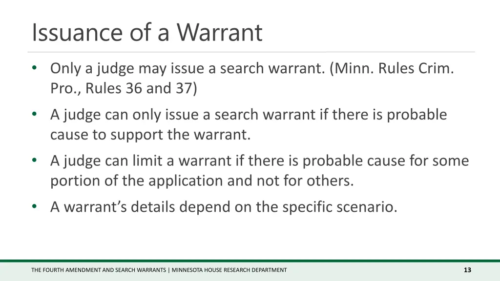 issuance of a warrant