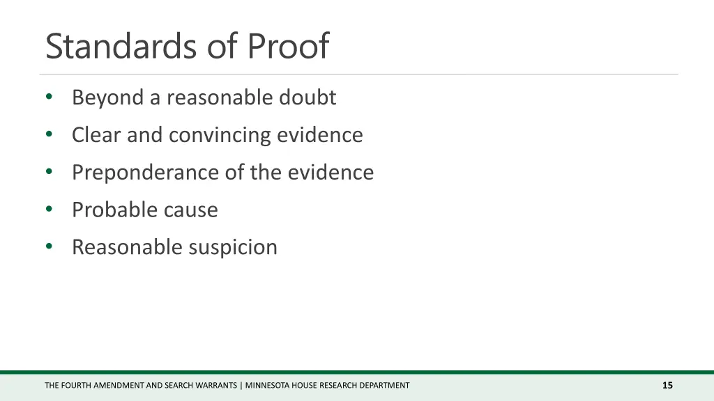 standards of proof