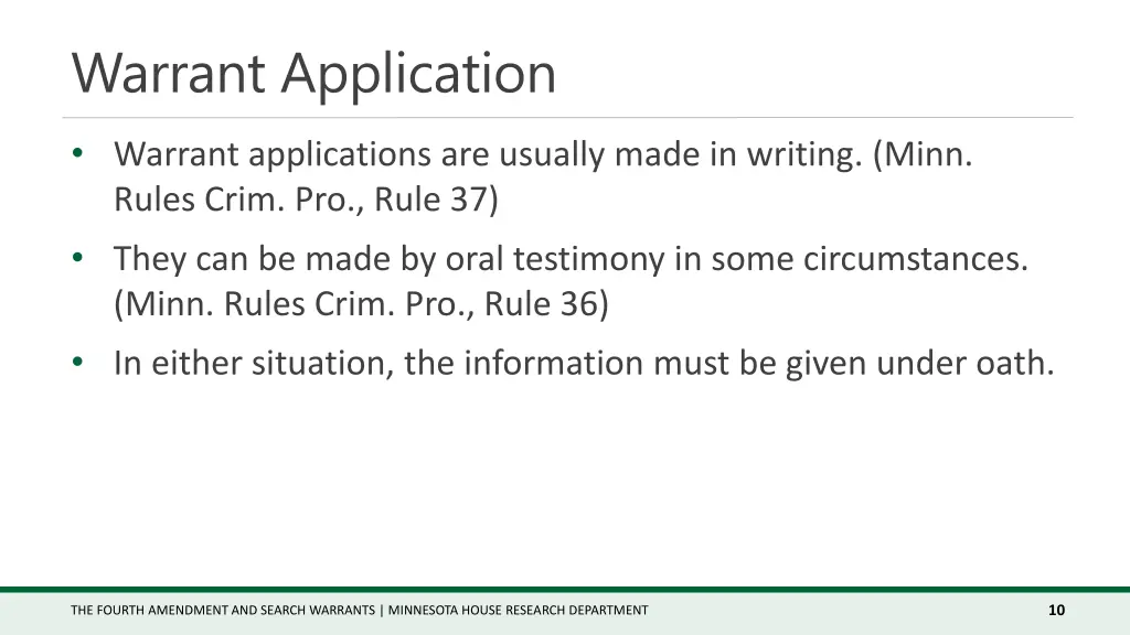 warrant application