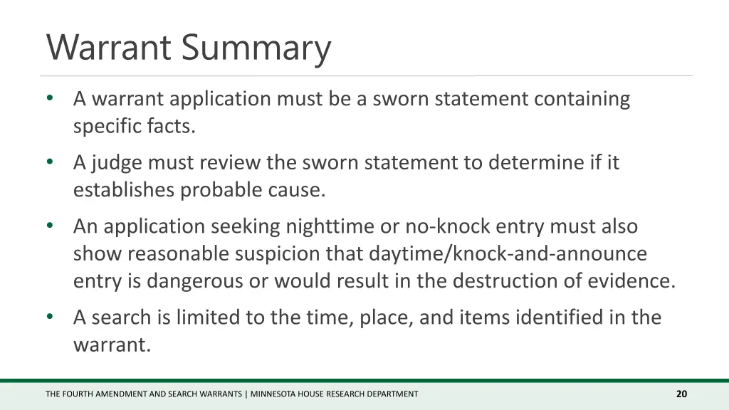 warrant summary