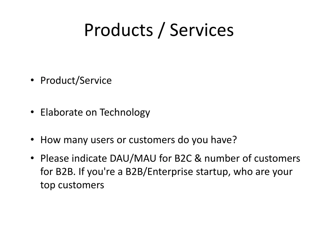 products services