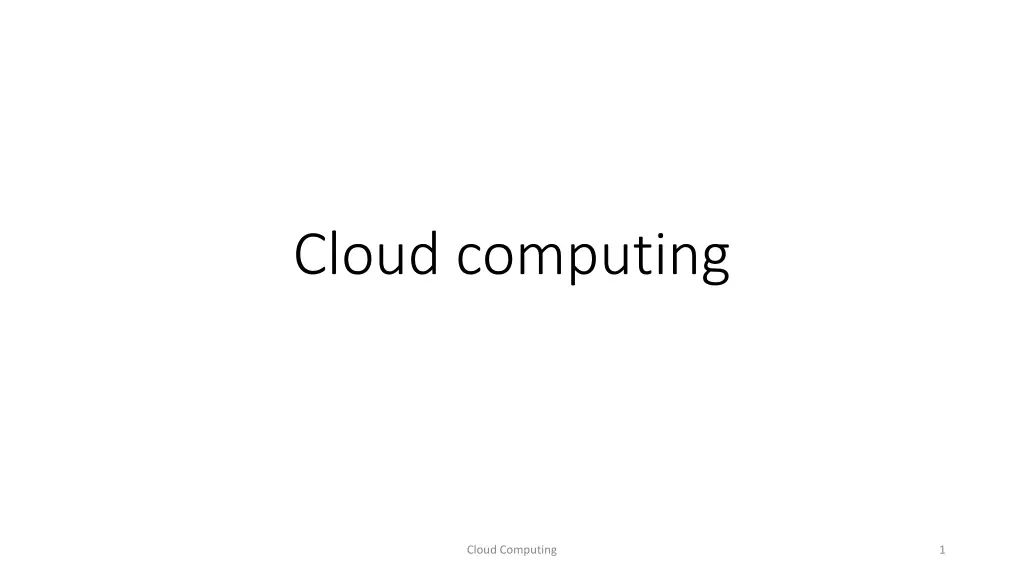 cloud computing