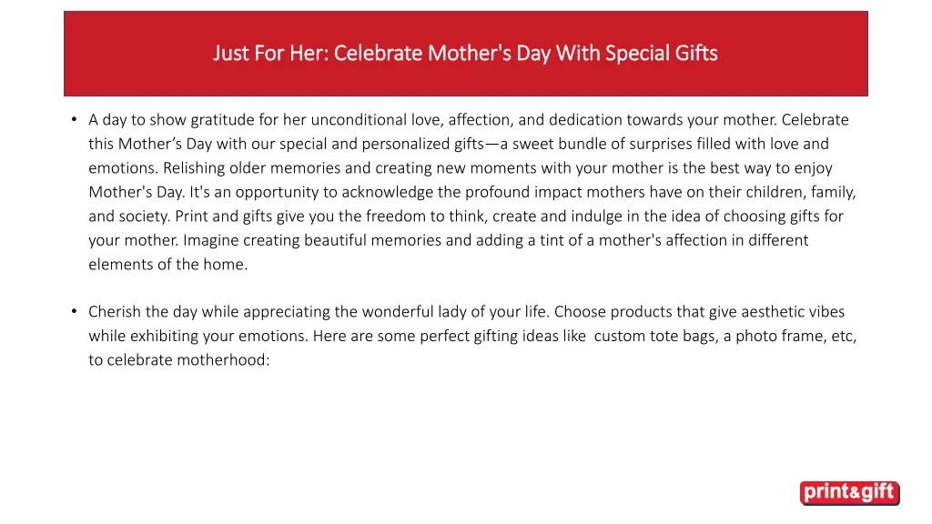 just for her celebrate mother s day with special 1