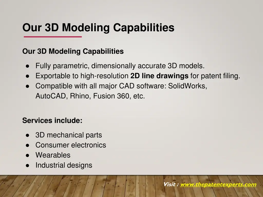 our 3d modeling capabilities