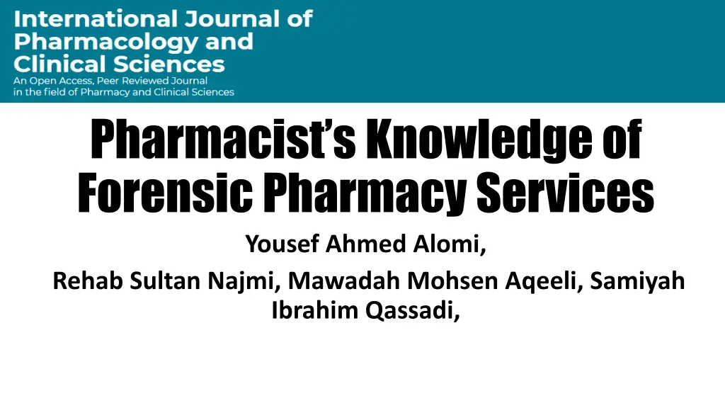 pharmacist s knowledge of forensic pharmacy