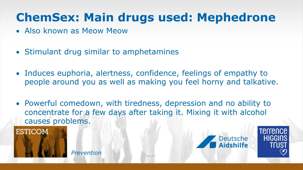 chemsex main drugs used mephedrone also known