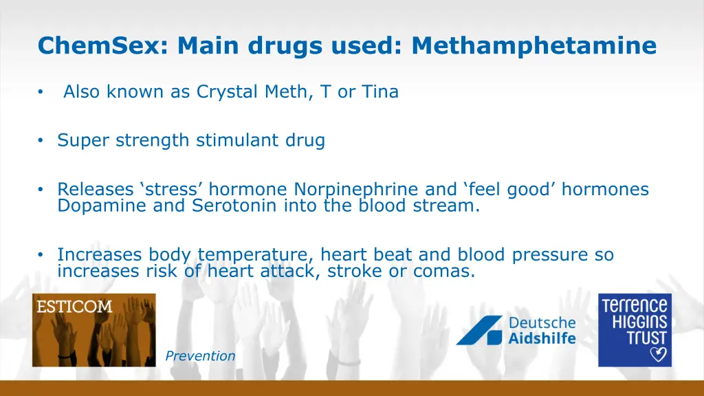 chemsex main drugs used methamphetamine