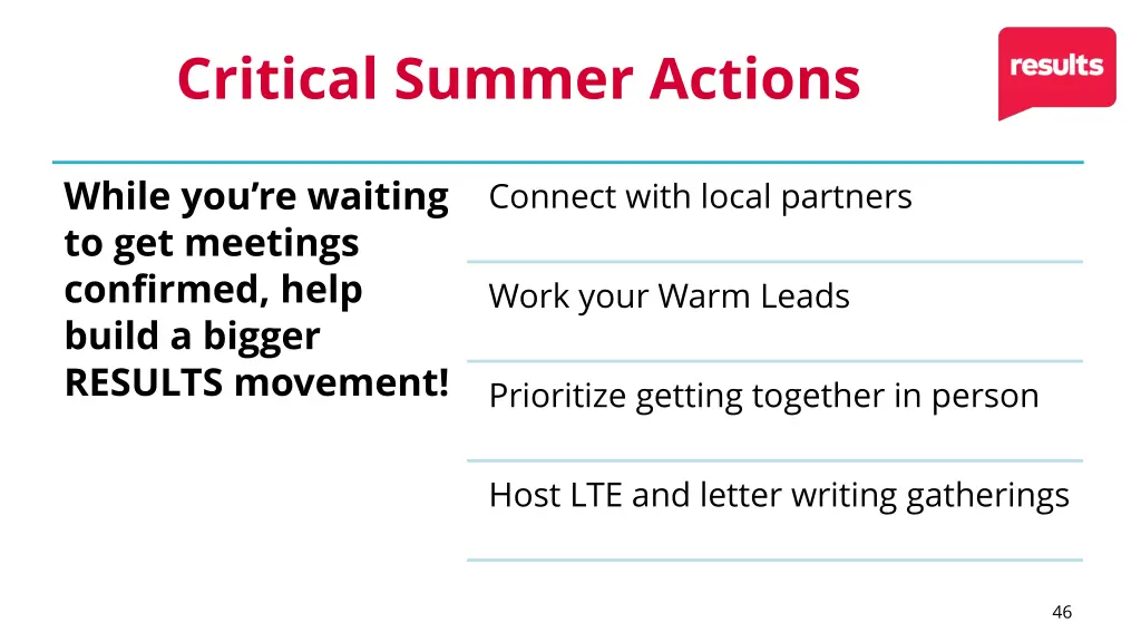 critical summer actions 1