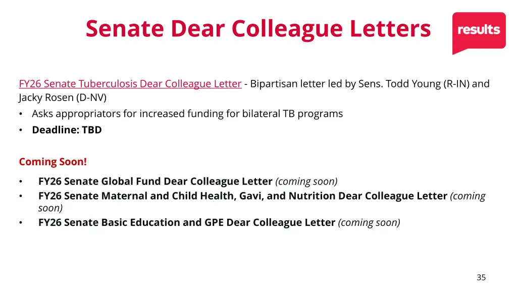 senate dear colleague letters