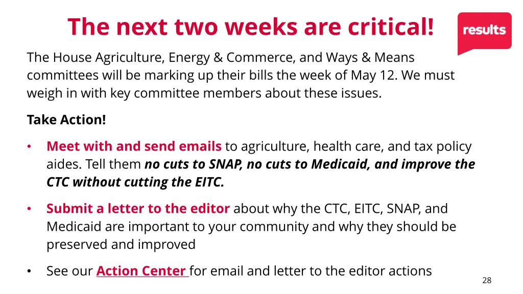 the next two weeks are critical the house