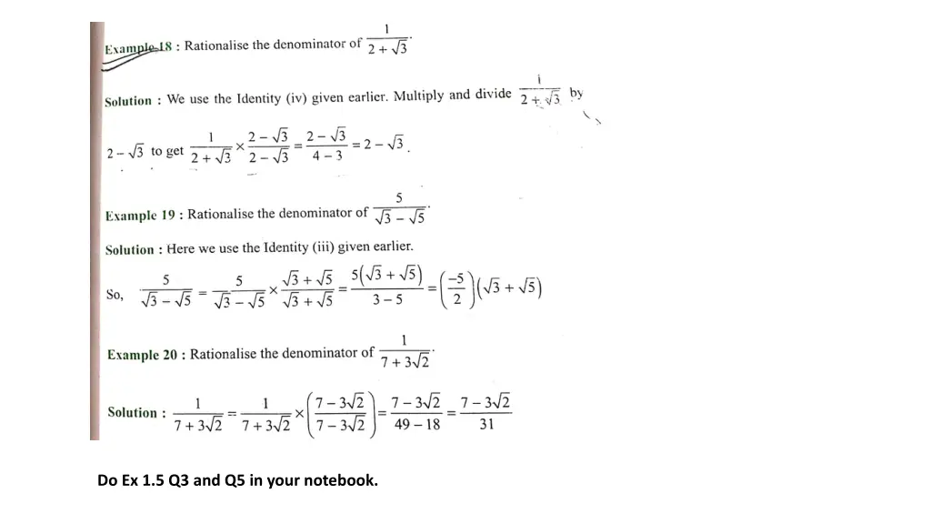do ex 1 5 q3 and q5 in your notebook