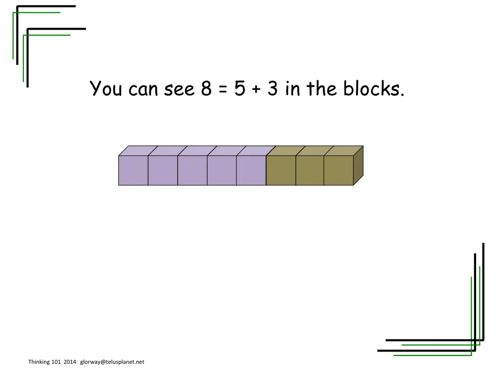 you can see 8 5 3 in the blocks