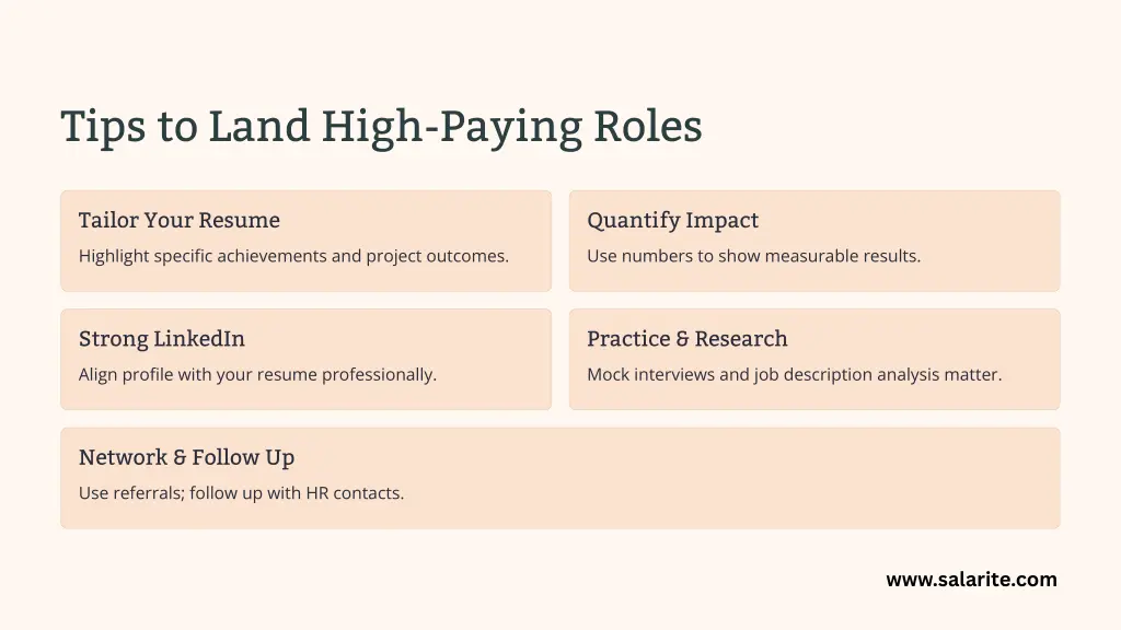 tips to land high paying roles